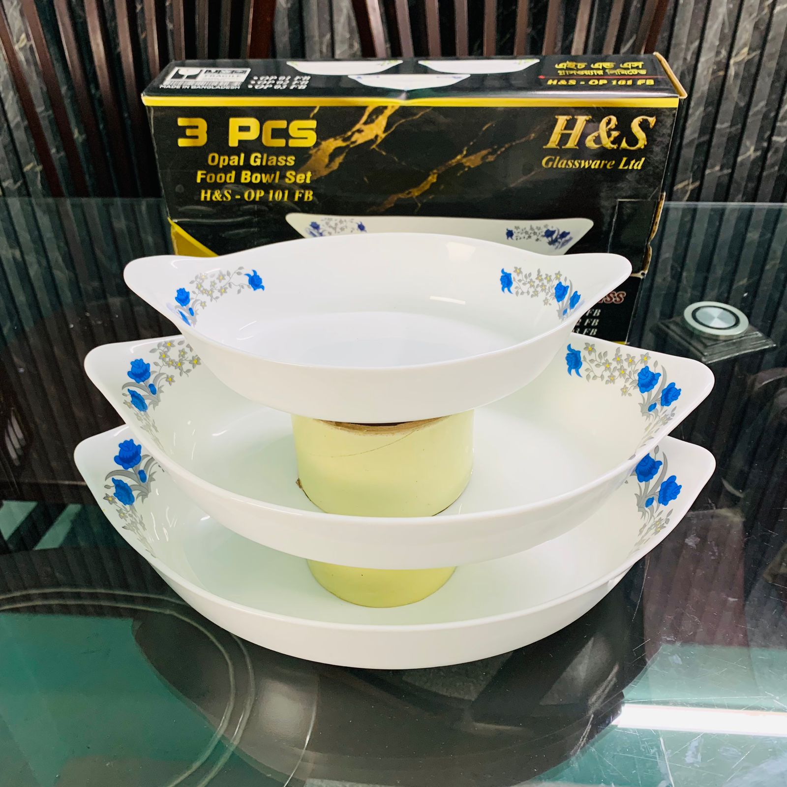 3pcs Pyrex Opal Glass Ovenproof Serving Dish B