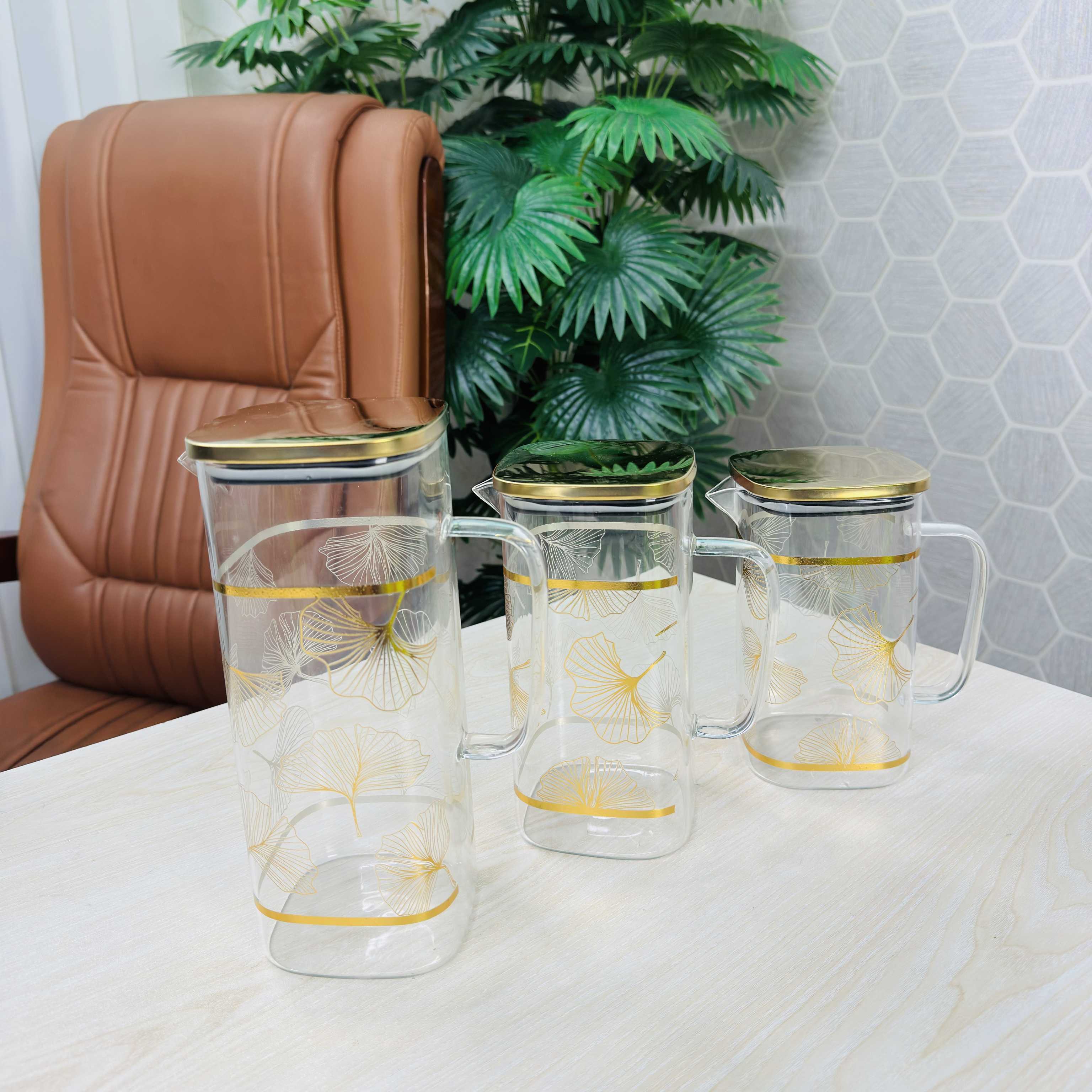 3 pcs Comboo Premium Quality Fire Proof Glass Jug